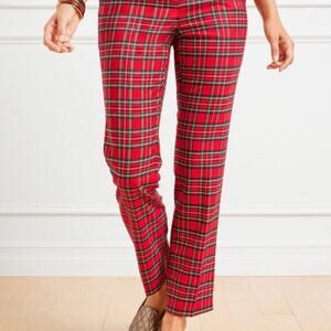 NWT Talbots Tartan Plaid Red Apple Cider Ankle Pants